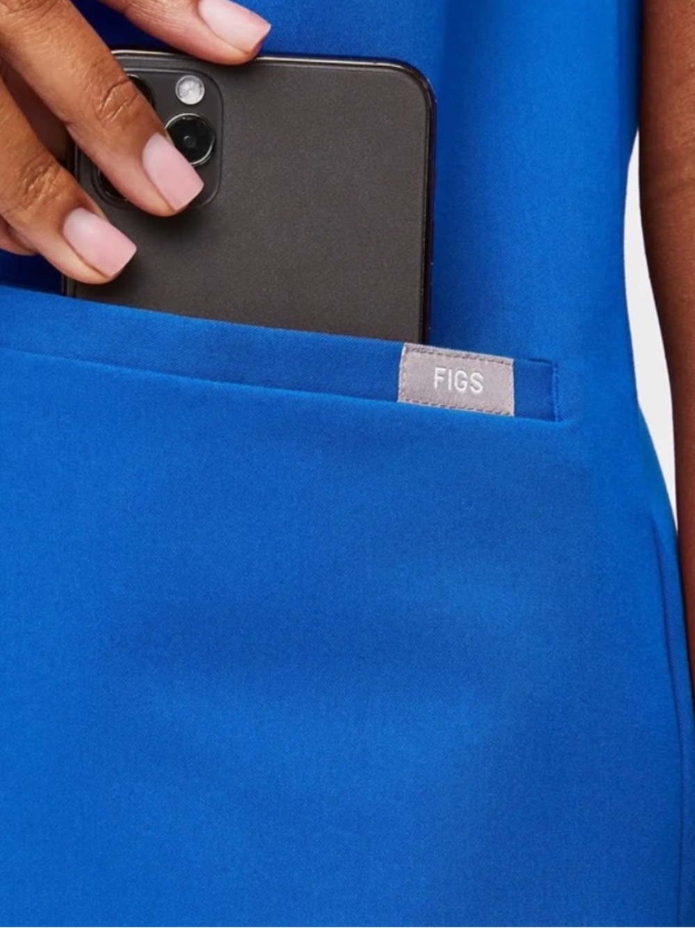 Figs Royal Blue V-Neck Scrub Top - Picture 4 of 6